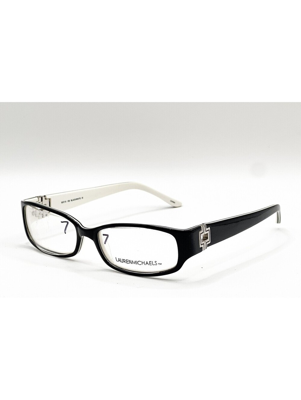 Lauren Michaels LM2002 Black White Full Rim Authentic Eyeglass Frames 52-15